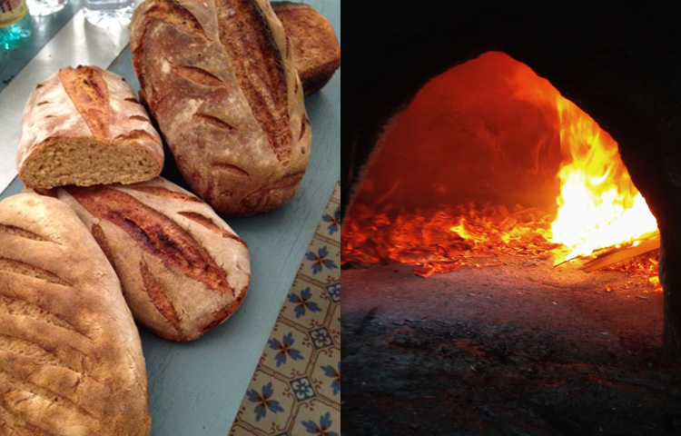 Cuisson du pain dans un four à bois