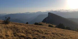 Vue des sommets dans le soleil